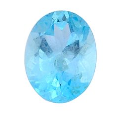 Natural 10.15cts topaz blue faceted 16x12 mm oval loose gemstone s27991