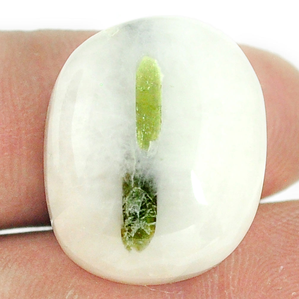 Natural 36.30cts tourmaline in quartz green 22x18 mm fancy loose gemstone s22140