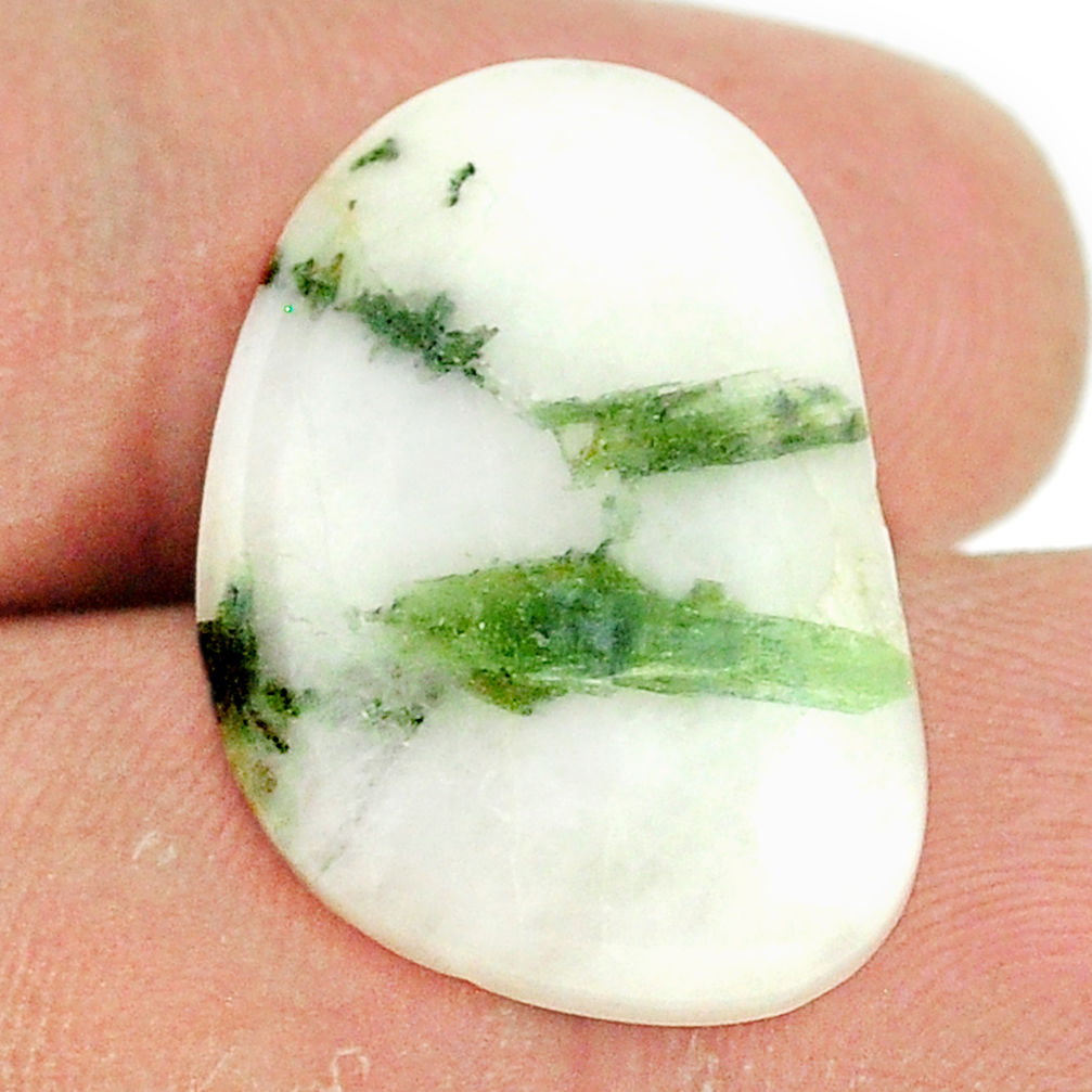 Natural 21.25cts tourmaline in quartz green 24x16.5 mm loose gemstone s22125