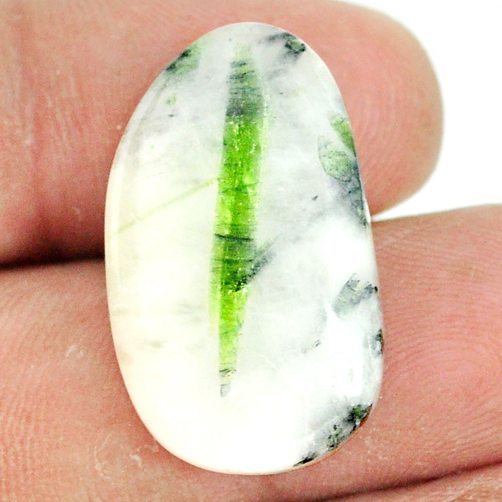 Natural 20.10cts tourmaline in quartz green 26x15 mm fancy loose gemstone s22122