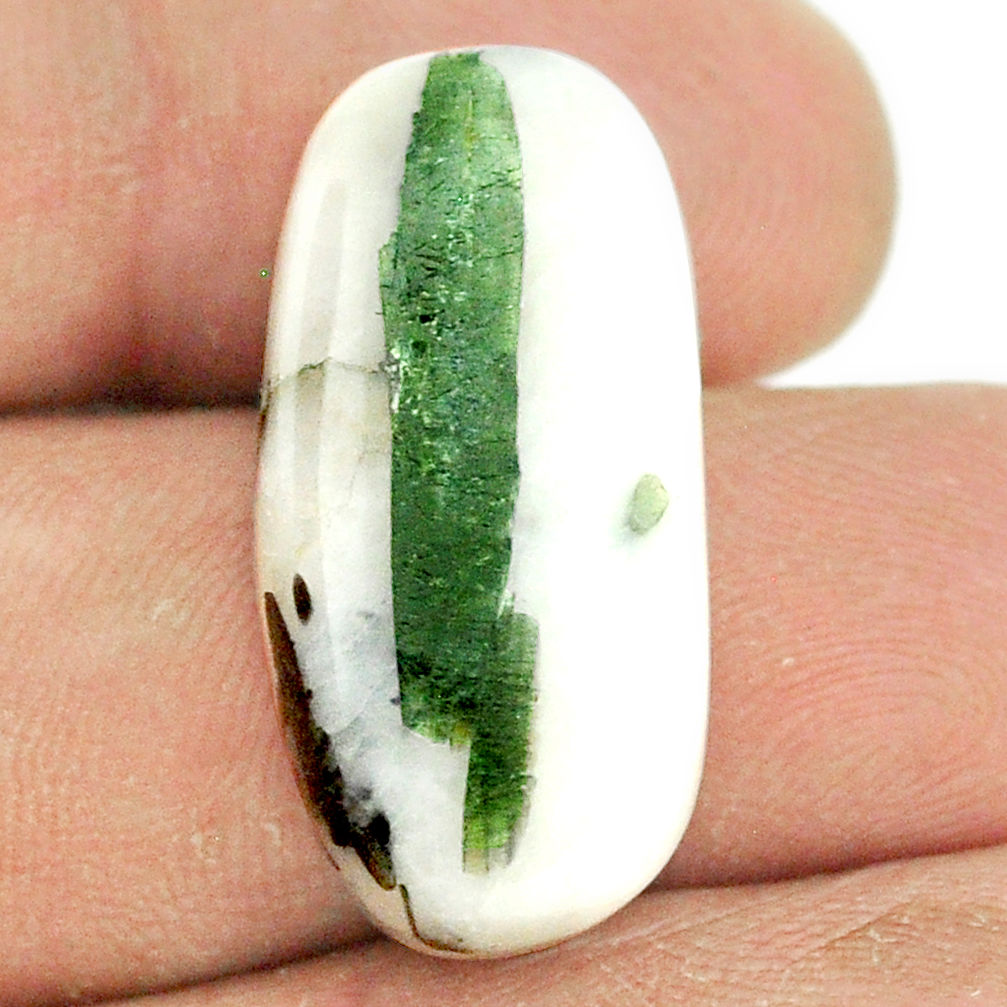 Natural 29.45cts tourmaline in quartz green 27x13 mm fancy loose gemstone s22135