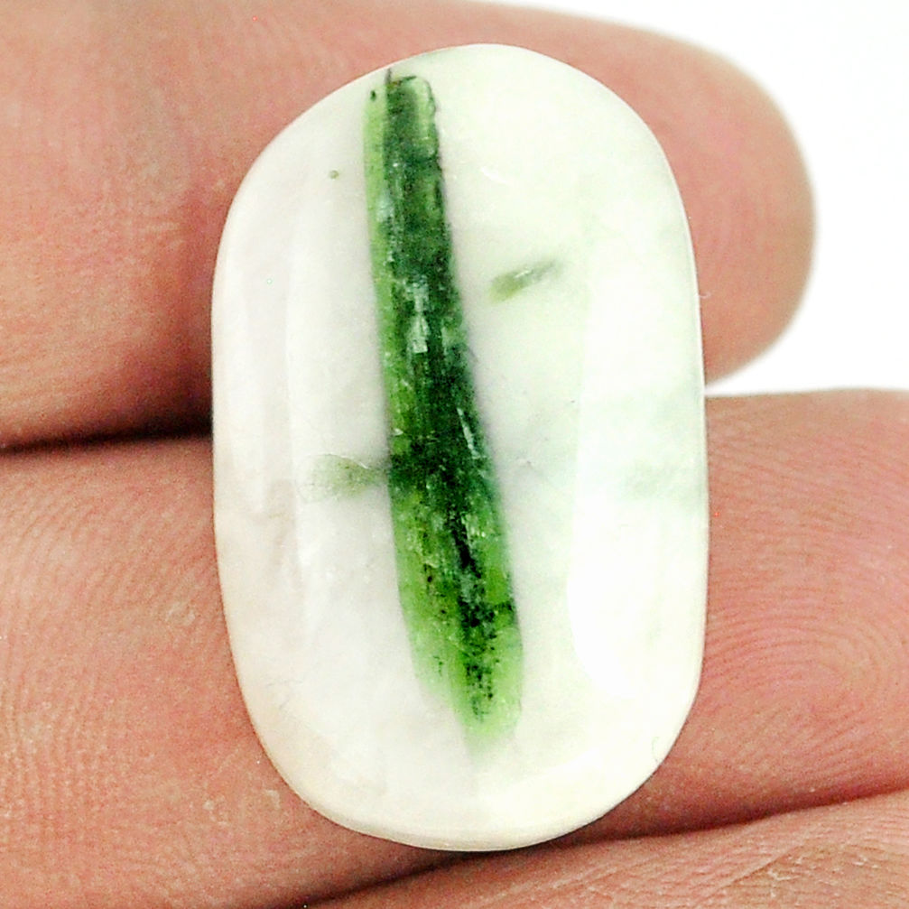 Natural 36.30cts tourmaline in quartz green 28x17 mm fancy loose gemstone s22129