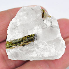 Natural 112.25cts tourmaline in quartz green rough 34x31mm loose gemstone s19050