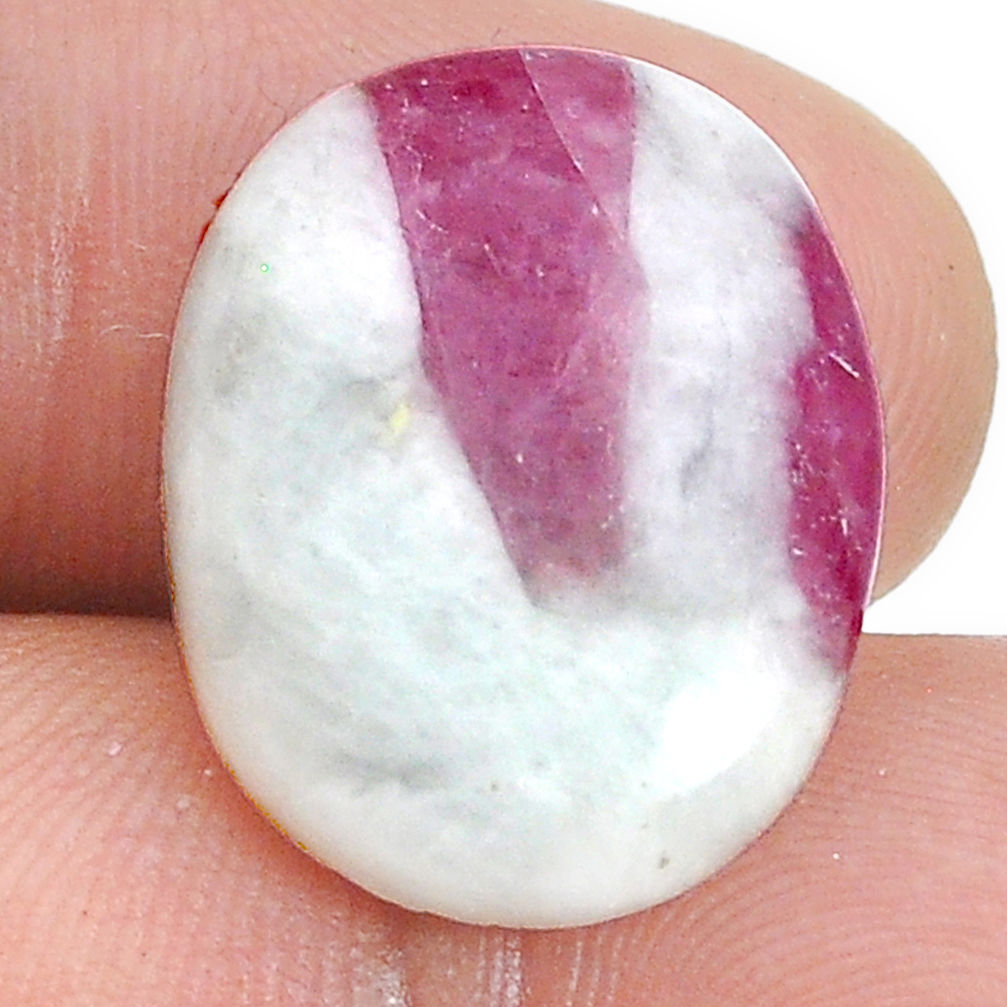 Natural 14.35cts tourmaline in quartz pink 21x16 mm oval loose gemstone s28850