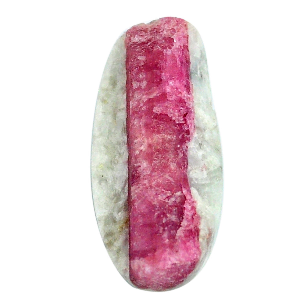 Natural 30.10cts tourmaline in quartz pink 32x15 mm fancy loose gemstone s21969