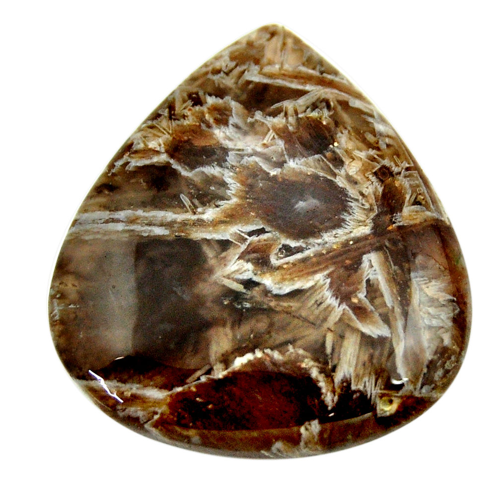  turkish stick agate brown 32.5x29 mm pear loose gemstone s16974