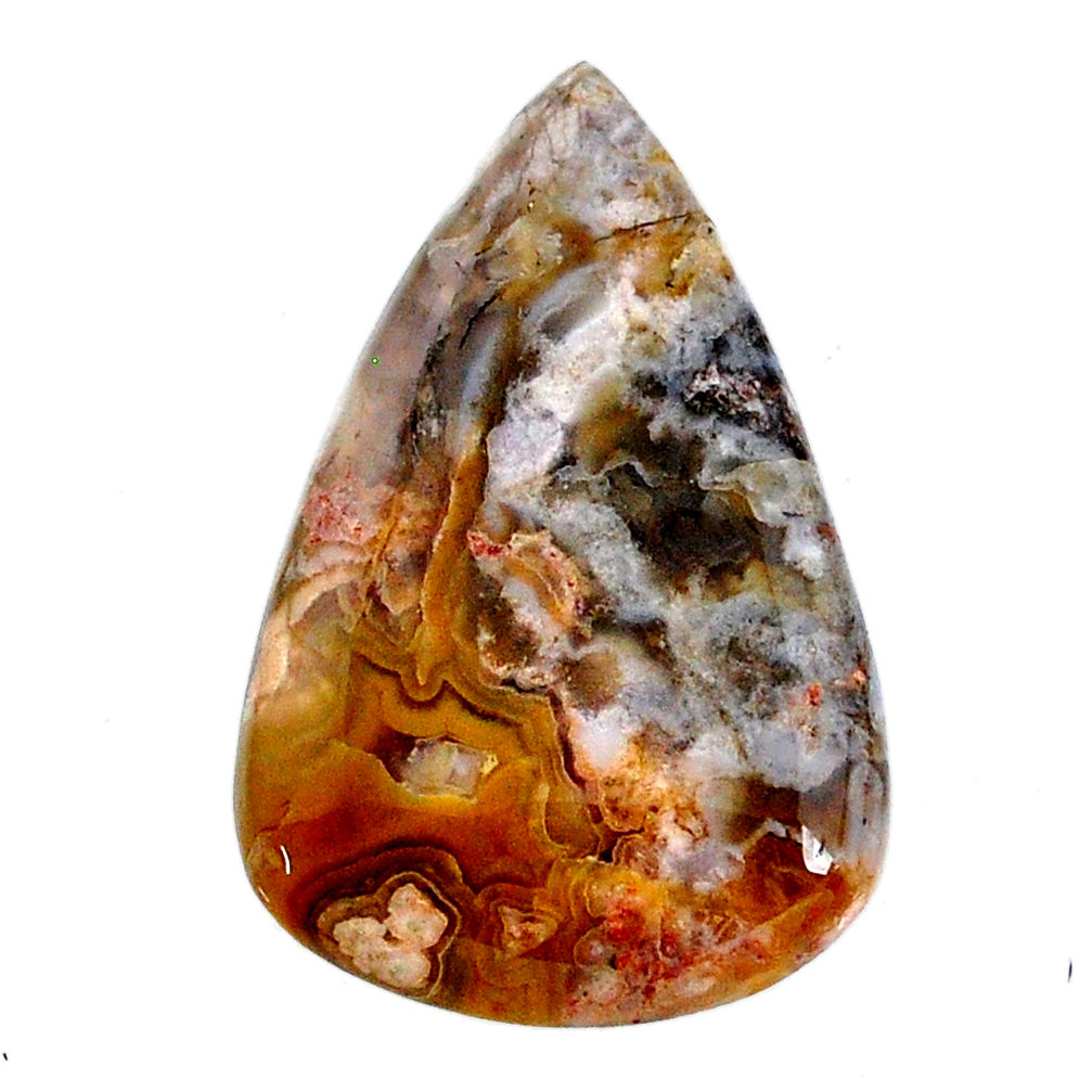 Natural 33.35cts turkish stick agate brown 35x22.5 mm pear loose gemstone s20642