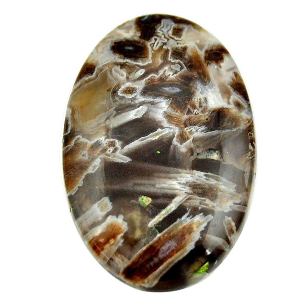 Natural 39.45cts turkish stick agate brown 37x24 mm oval loose gemstone s16979