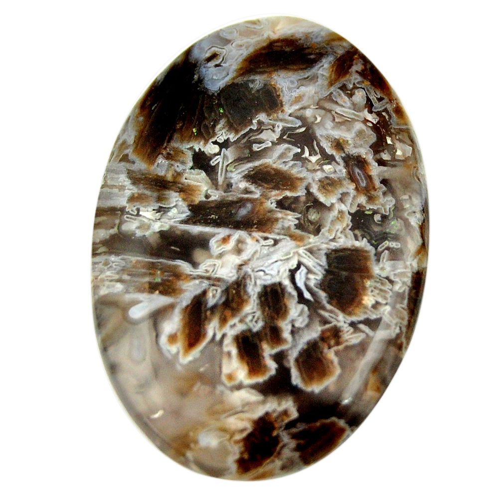 Natural 49.45cts turkish stick agate brown 41x27.5 mm oval loose gemstone s16965