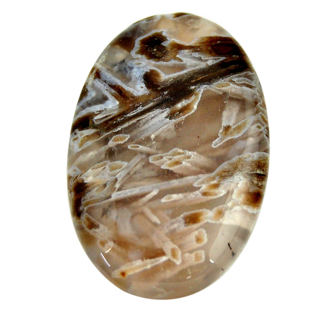  turkish stick agate brown 42x27 mm oval loose gemstone s16971