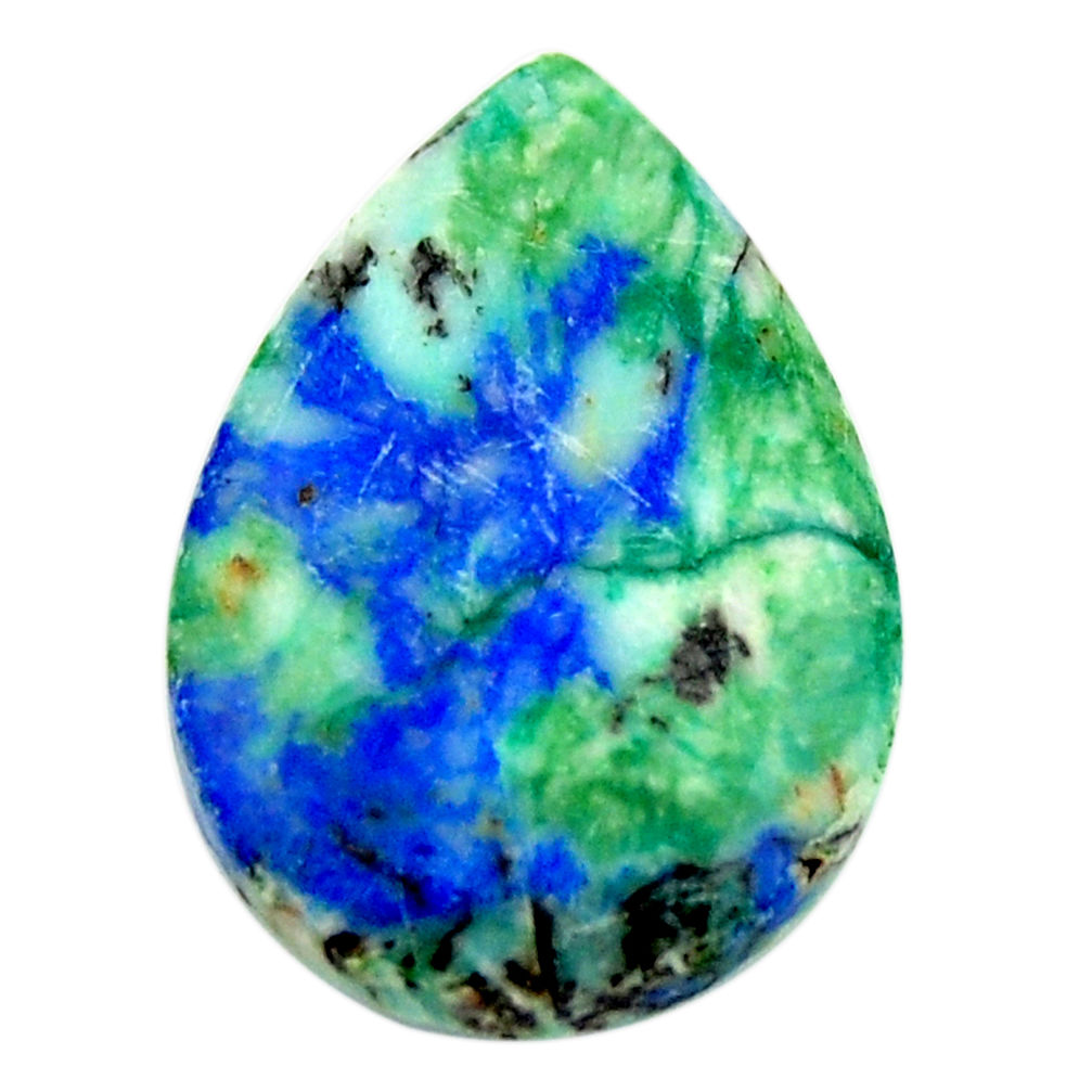 Natural 22.35cts turquoise azurite green 25x17 mm pear loose gemstone s18538