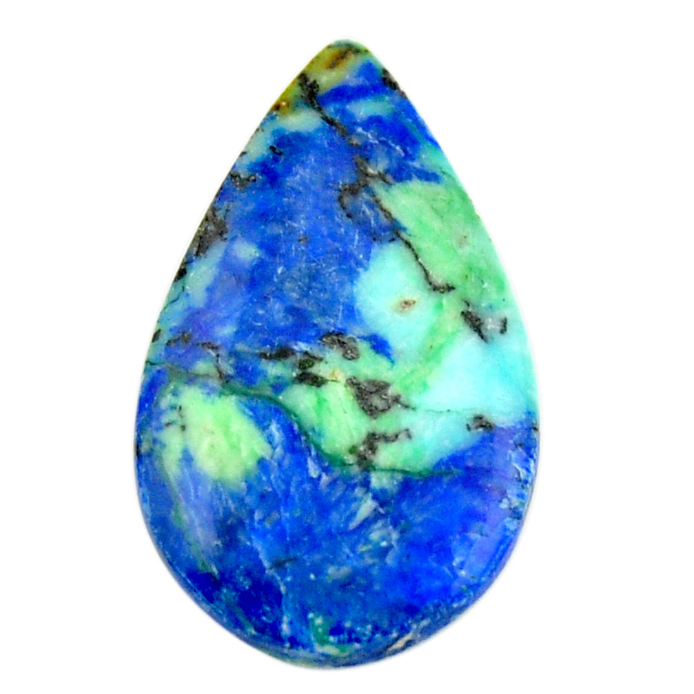 Natural 18.45cts turquoise azurite green 26.5x15.5 mm pear loose gemstone s18512