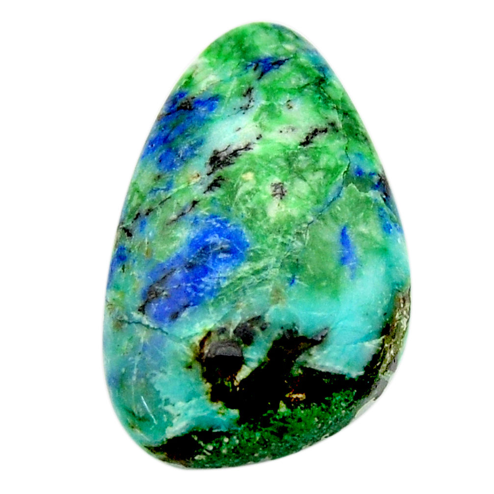 Natural 32.40cts turquoise azurite green 28x17.5 mm loose gemstone s18536