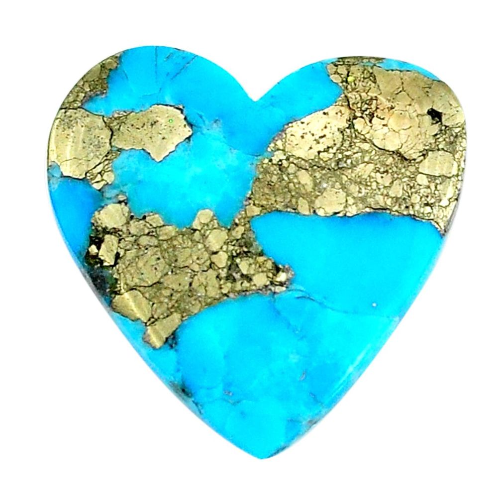 Natural 19.20cts turquoise pyrite blue 25x25 mm loose gemstone s21810