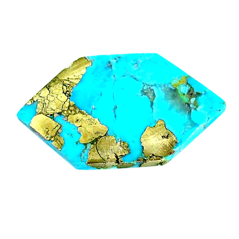 Natural 14.35cts turquoise pyrite blue 29x16 mm loose gemstone s21812