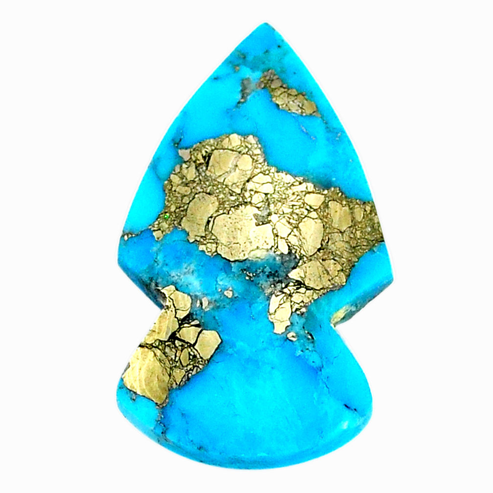 Natural 20.10cts turquoise pyrite blue 31x18 mm arrow loose gemstone s21819