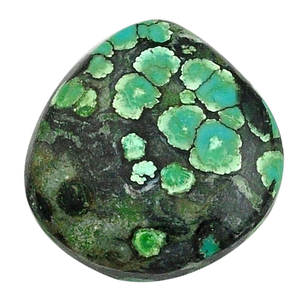 Natural 18.10cts turquoise tibetan green cabochon 21x19 mm loose gemstone s29128