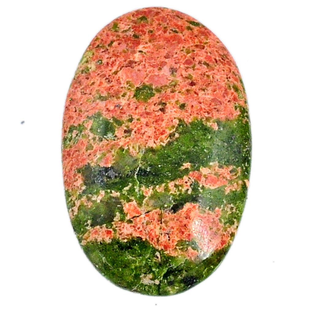 Natural 22.85cts unakite green cabochon 31x20 mm oval loose gemstone s21079