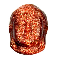 Natural ushnisha goldstone brown 22x15 mm buddha loose gemstone s18285