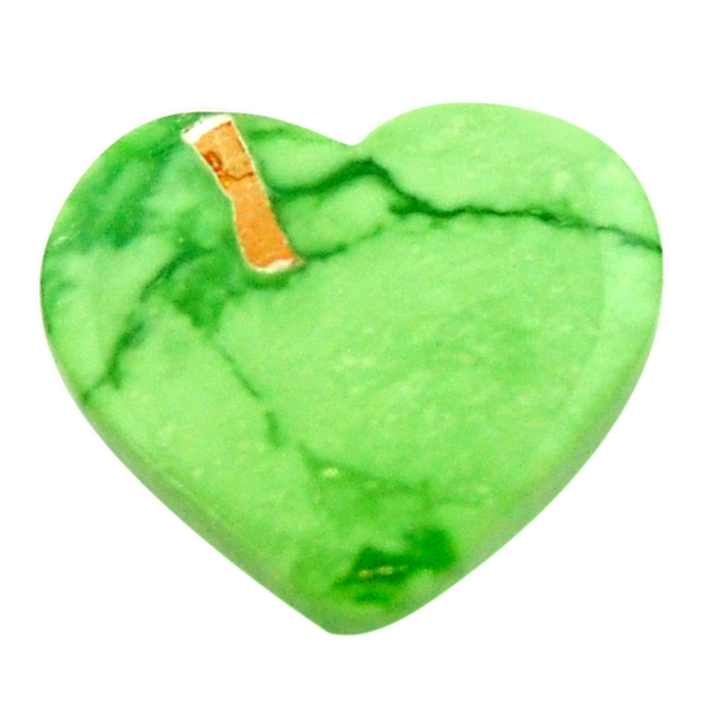 Natural 8.25cts variscite green cabochon 17.5x16 mm heart loose gemstone s17893