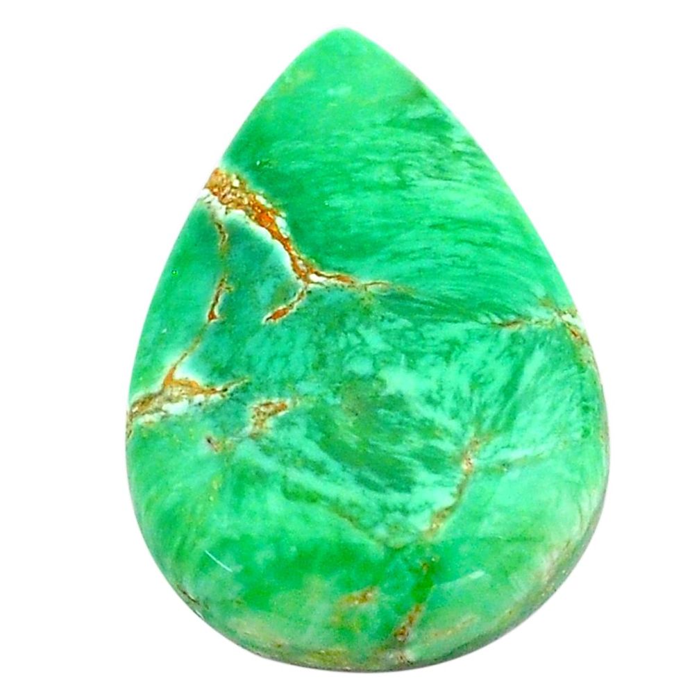 Natural 19.05cts variscite green cabochon 26x18 mm pear loose gemstone s22968