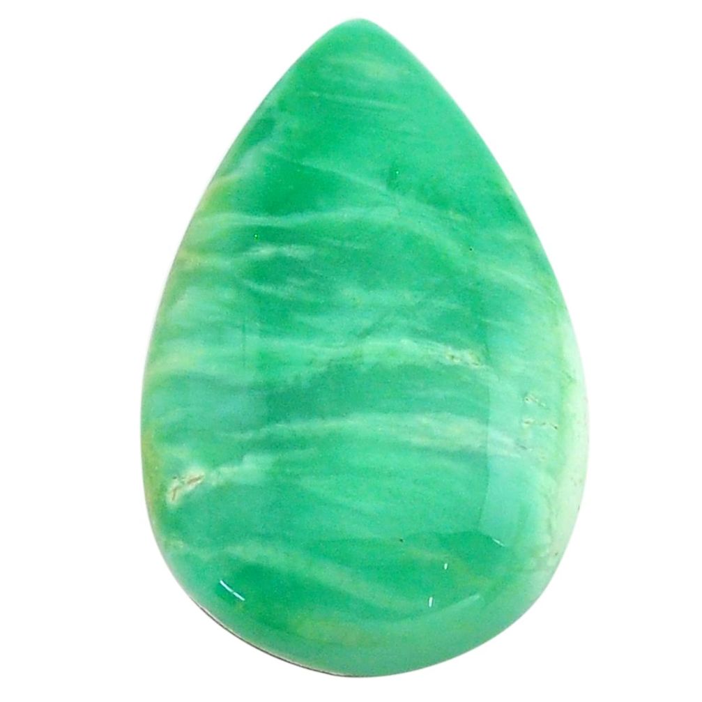 Natural 20.10cts variscite green cabochon 29x17.5 mm pear loose gemstone s22980