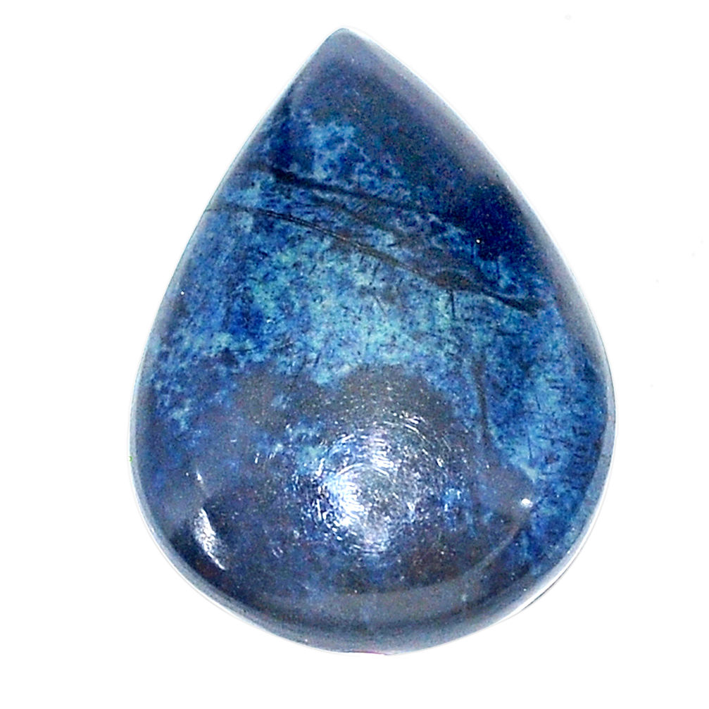 Natural 19.05cts vivianite black cabochon 26x18 mm pear loose gemstone s24223