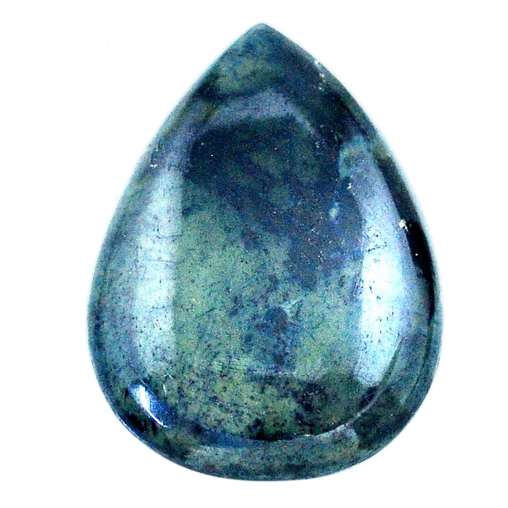 Natural 24.35cts vivianite black cabochon 30x21.5 mm pear loose gemstone s24213