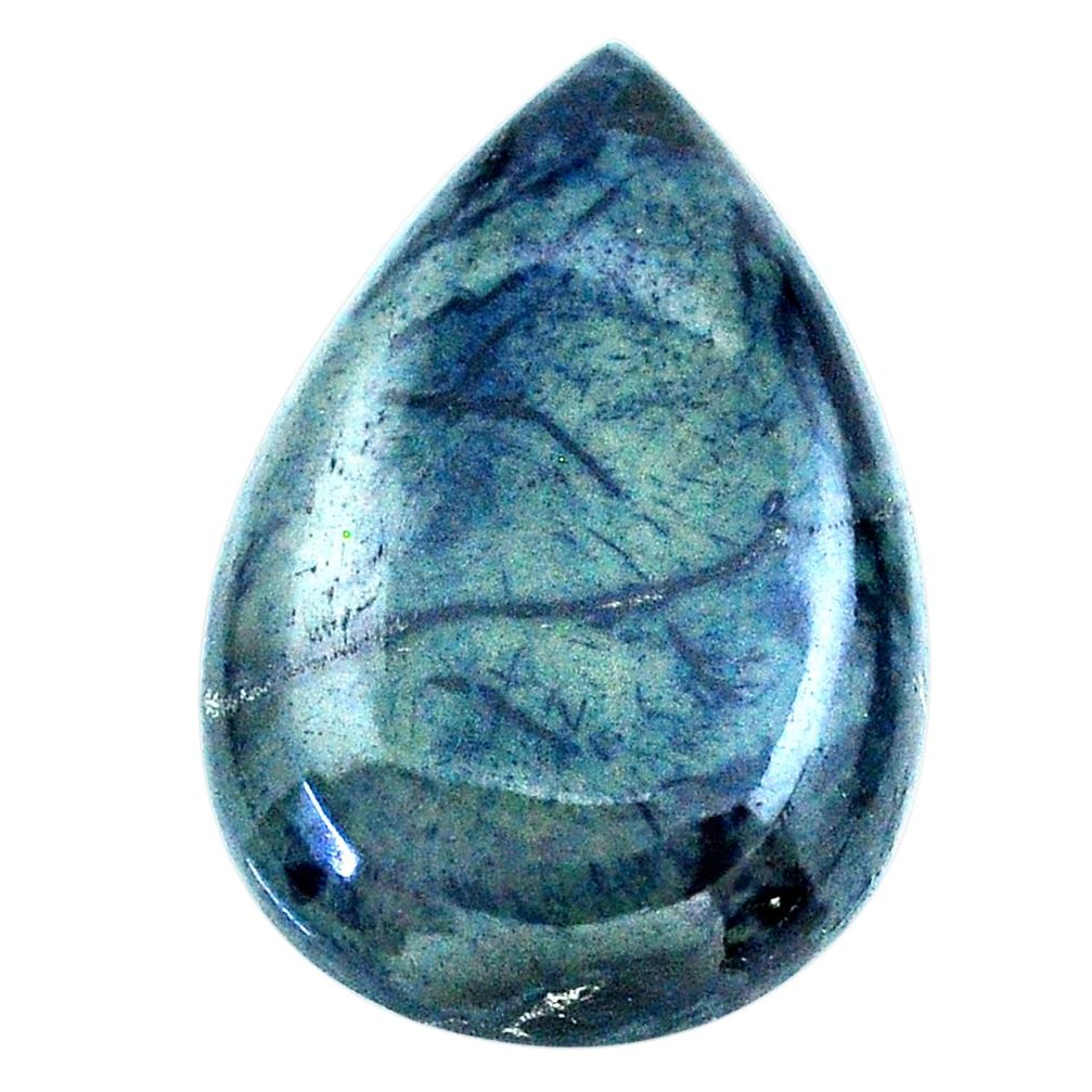 Natural 31.30cts vivianite black cabochon 31x20 mm pear loose gemstone s24220