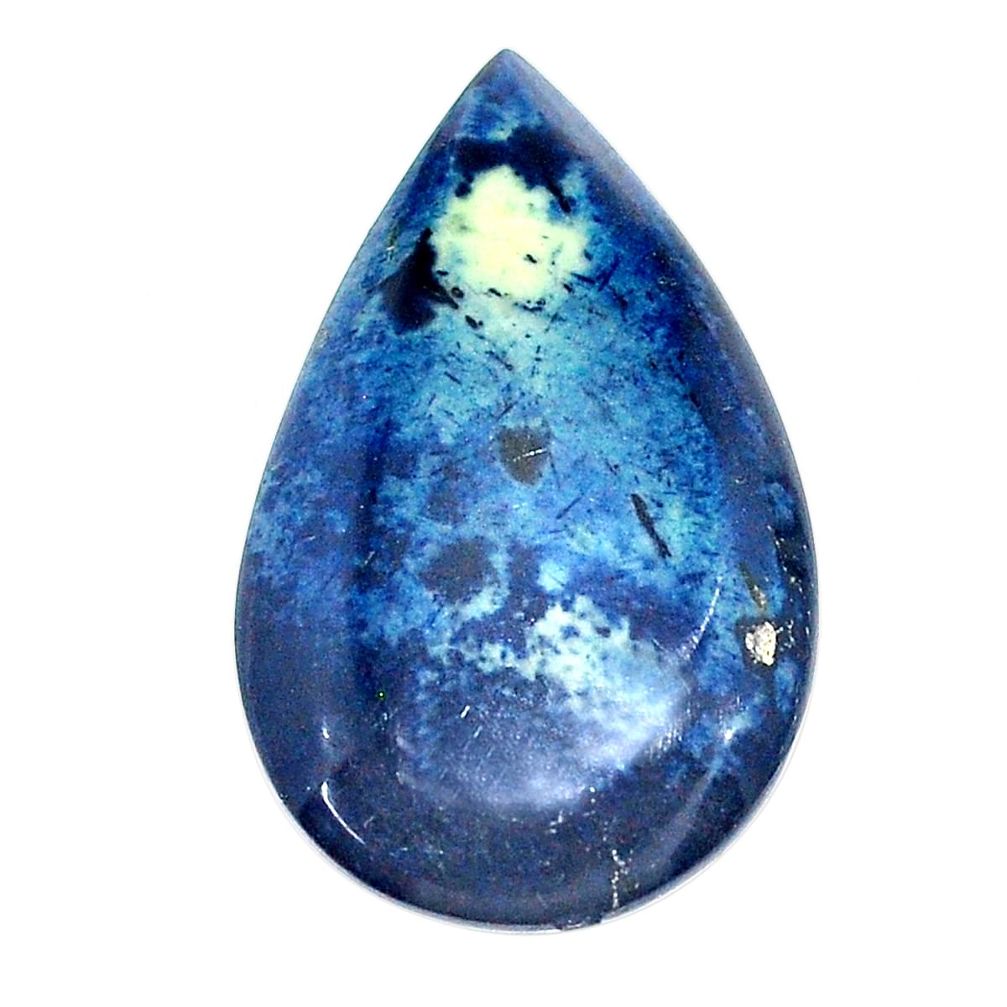 Natural 18.25cts vivianite black cabochon 32x18 mm pear loose gemstone s24235