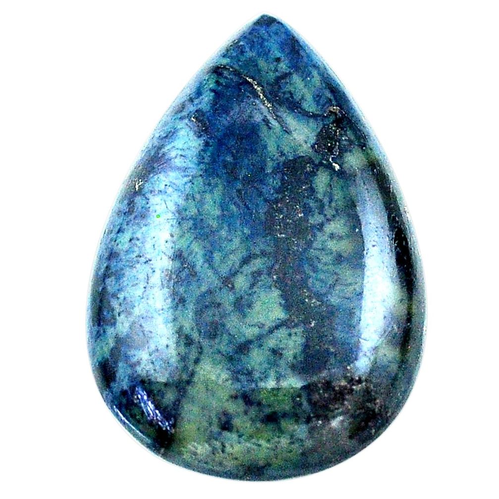Natural 28.45cts vivianite black cabochon 32x21.5 mm pear loose gemstone s24218