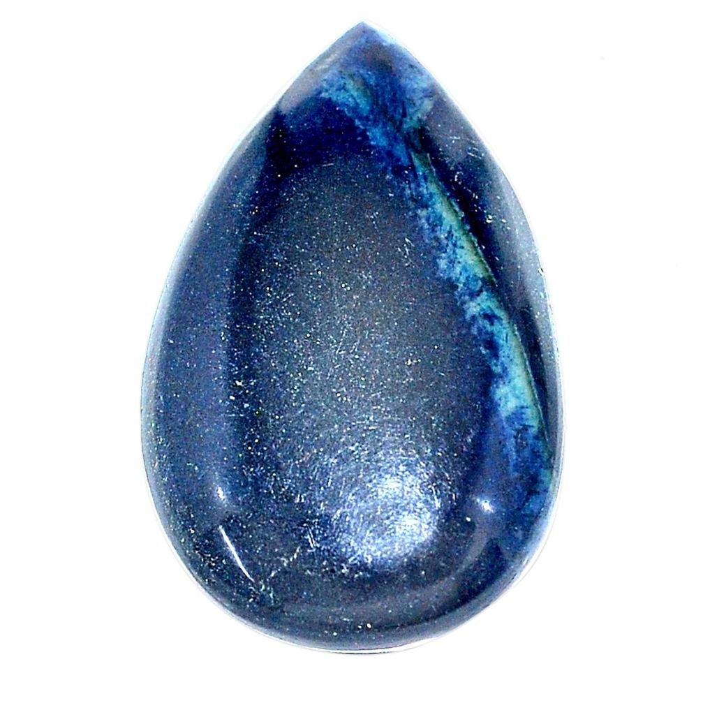Natural 27.40cts vivianite black cabochon 33x20 mm pear loose gemstone s24225