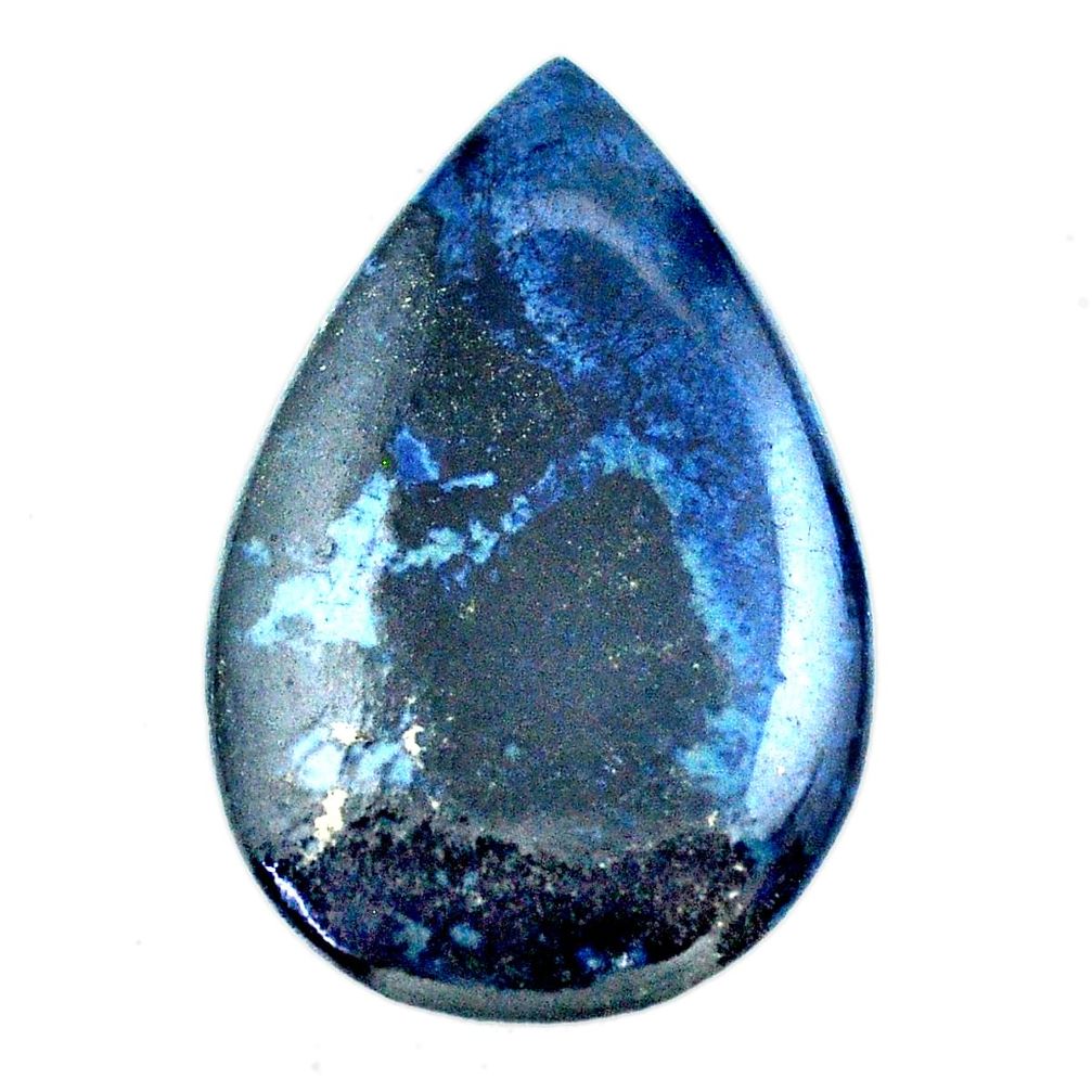 Natural 31.30cts vivianite black cabochon 40x25 mm pear loose gemstone s24217