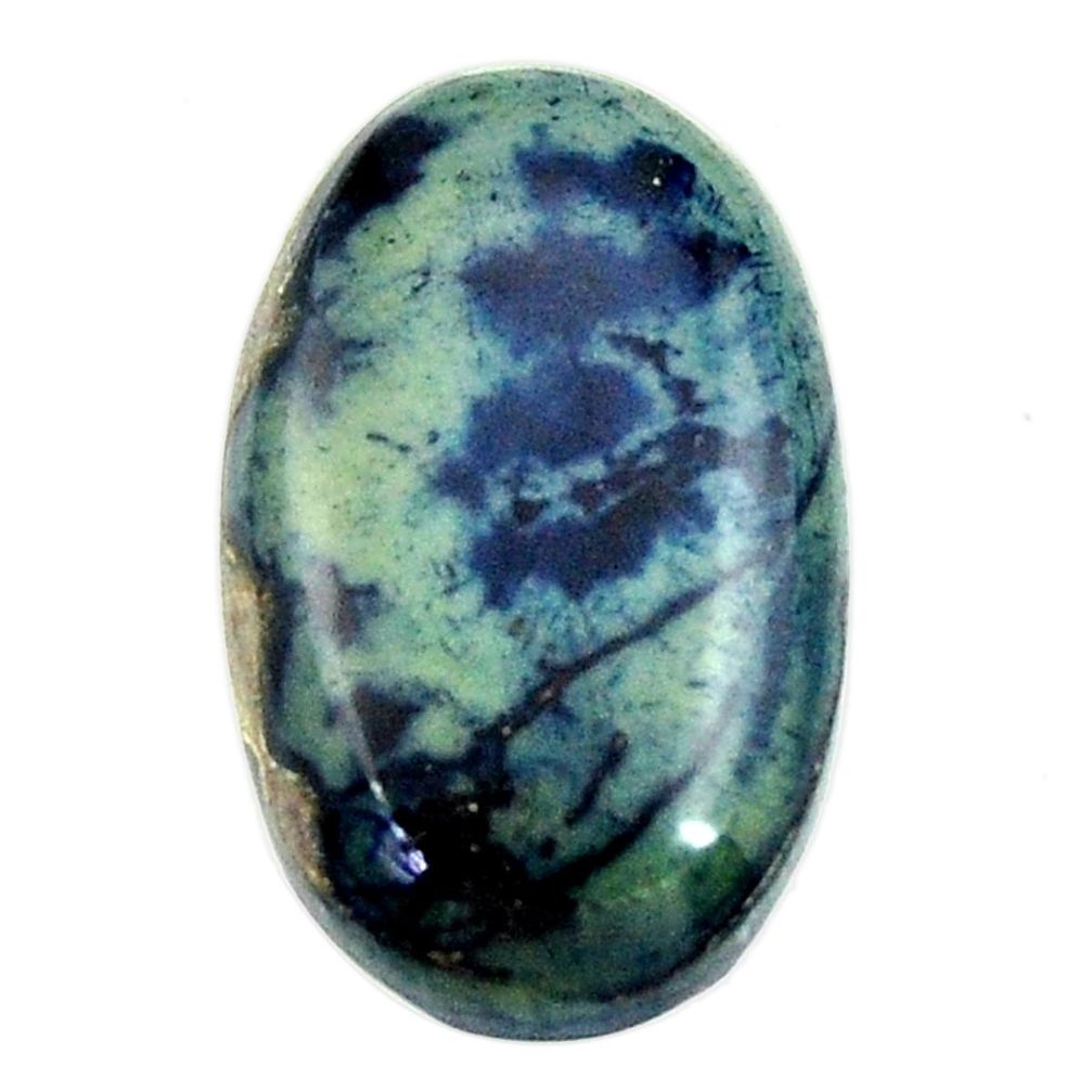 Natural 16.30cts vivianite blue cabochon 16.5x14 mm oval loose gemstone s16345