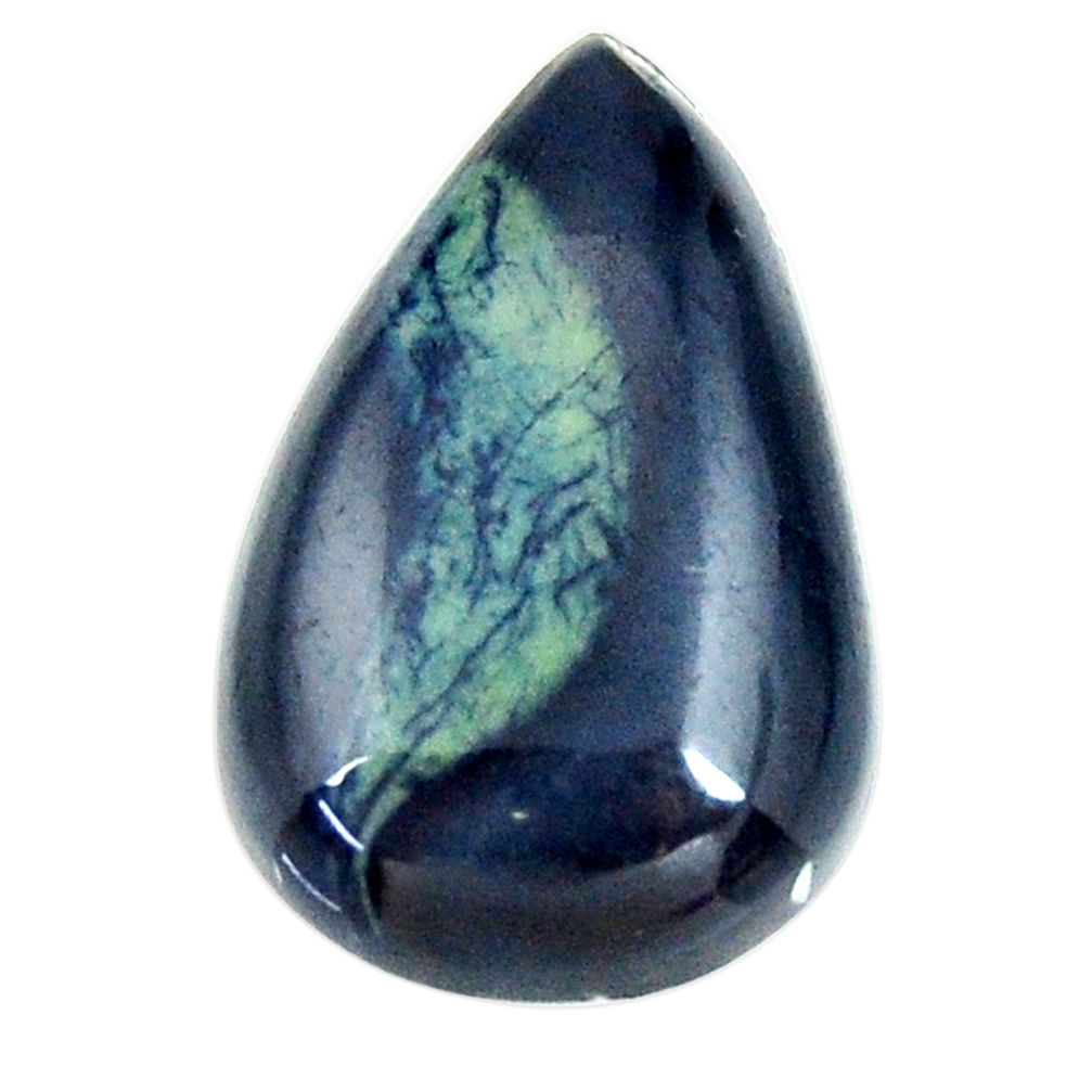 Natural 14.35cts vivianite blue cabochon 23x15 mm pear loose gemstone s16346