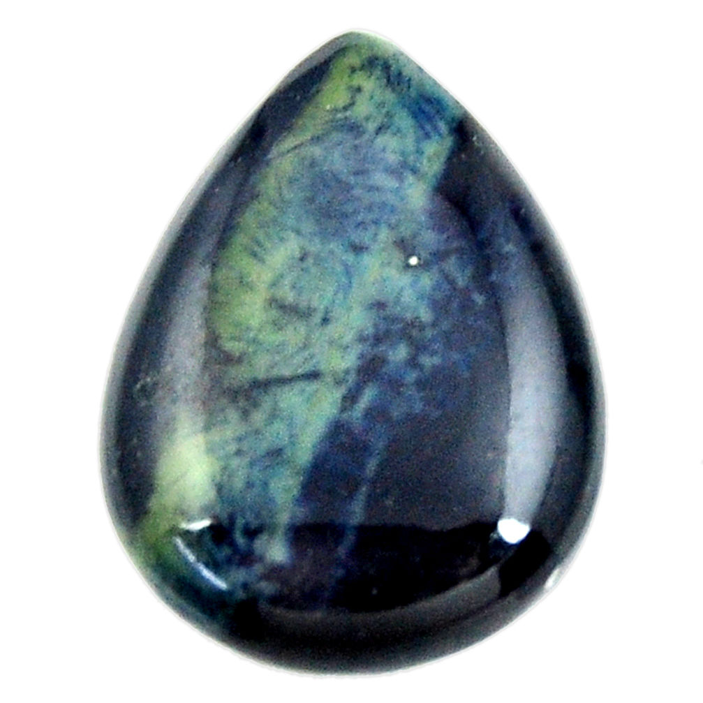 Natural 16.30cts vivianite blue cabochon 24x18 mm pear loose gemstone s16364
