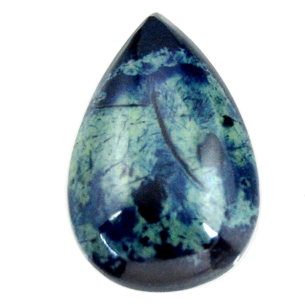 Natural 15.10cts vivianite blue cabochon 25x16 mm pear loose gemstone s16380