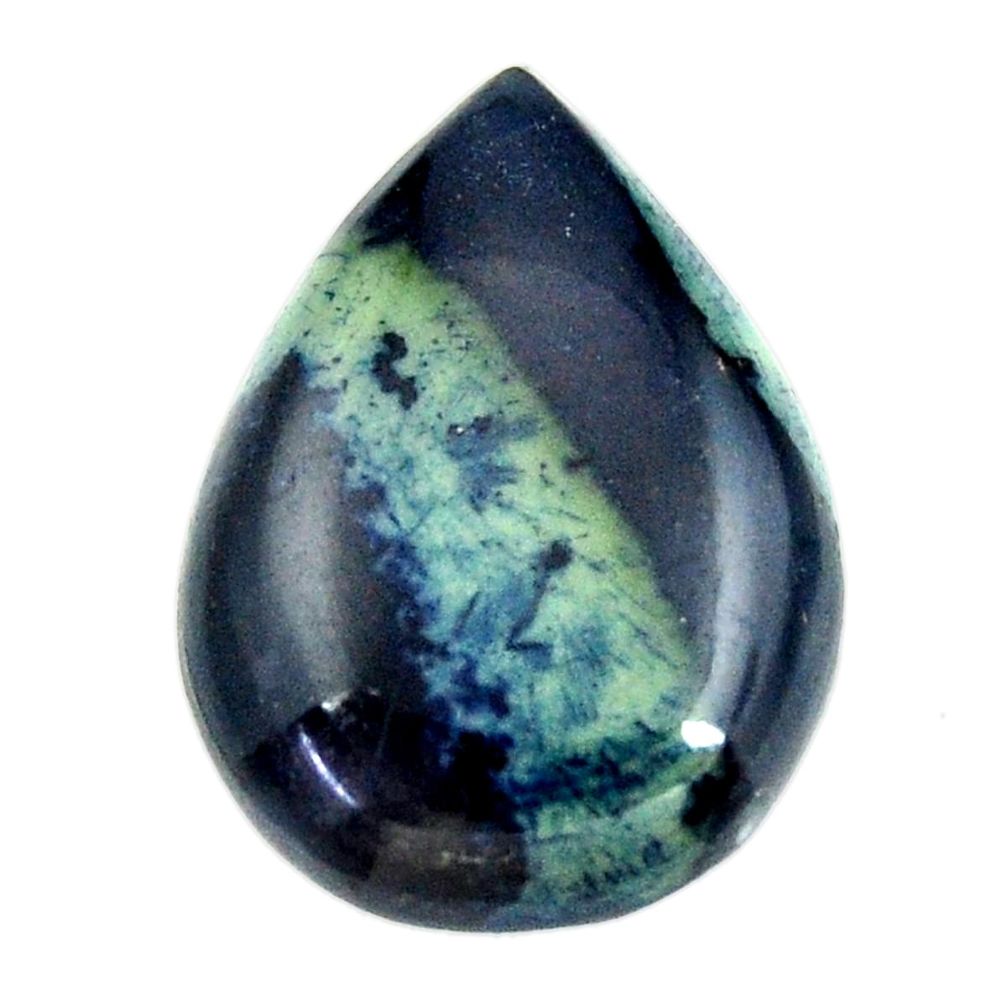 Natural 18.25cts vivianite blue cabochon 25x18 mm pear loose gemstone s16361