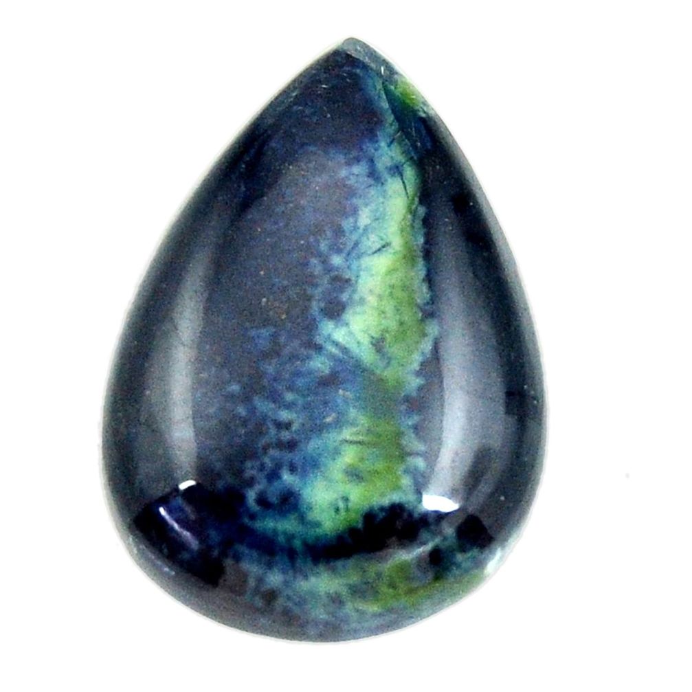 Natural 21.30cts vivianite blue cabochon 27x18 mm pear loose gemstone s16365