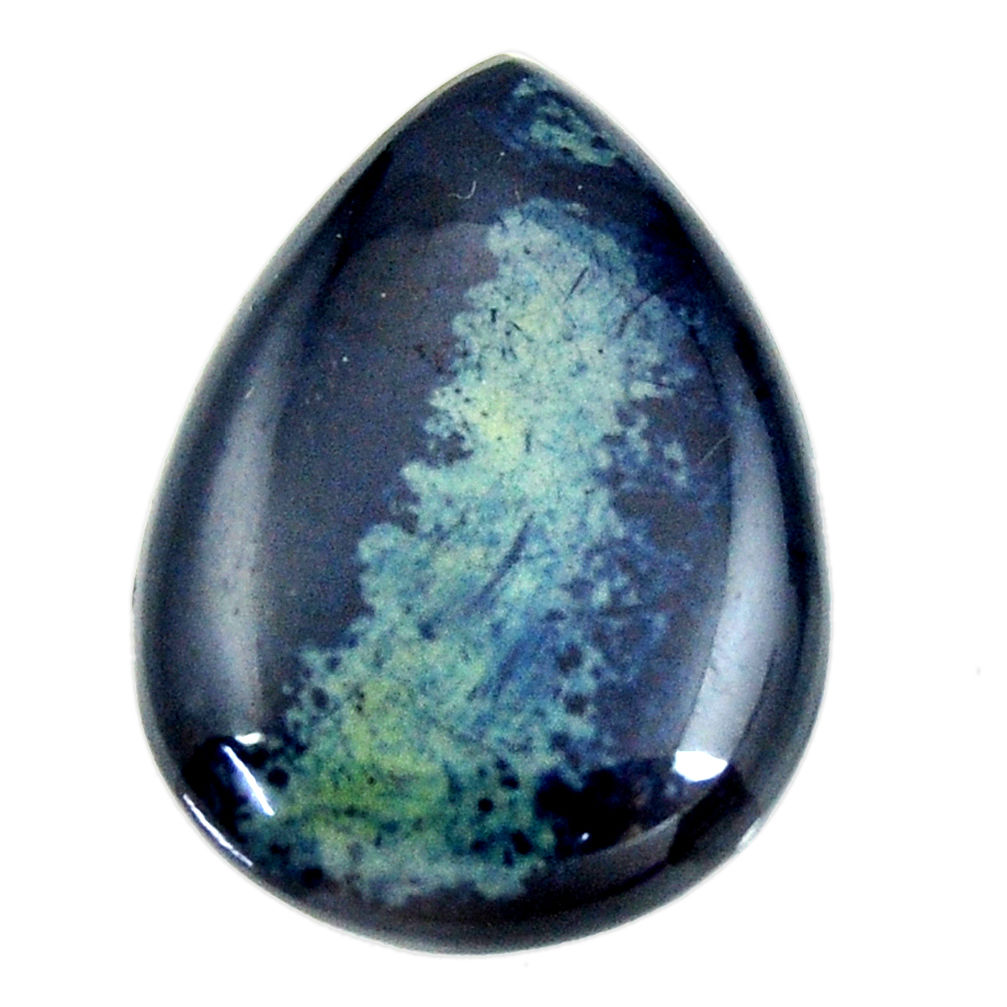 Natural 22.40cts vivianite blue cabochon 28x20 mm pear loose gemstone s16370