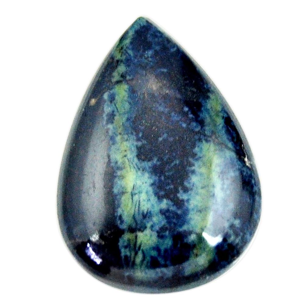 Natural 24.35cts vivianite blue cabochon 30x20 mm pear loose gemstone s16374