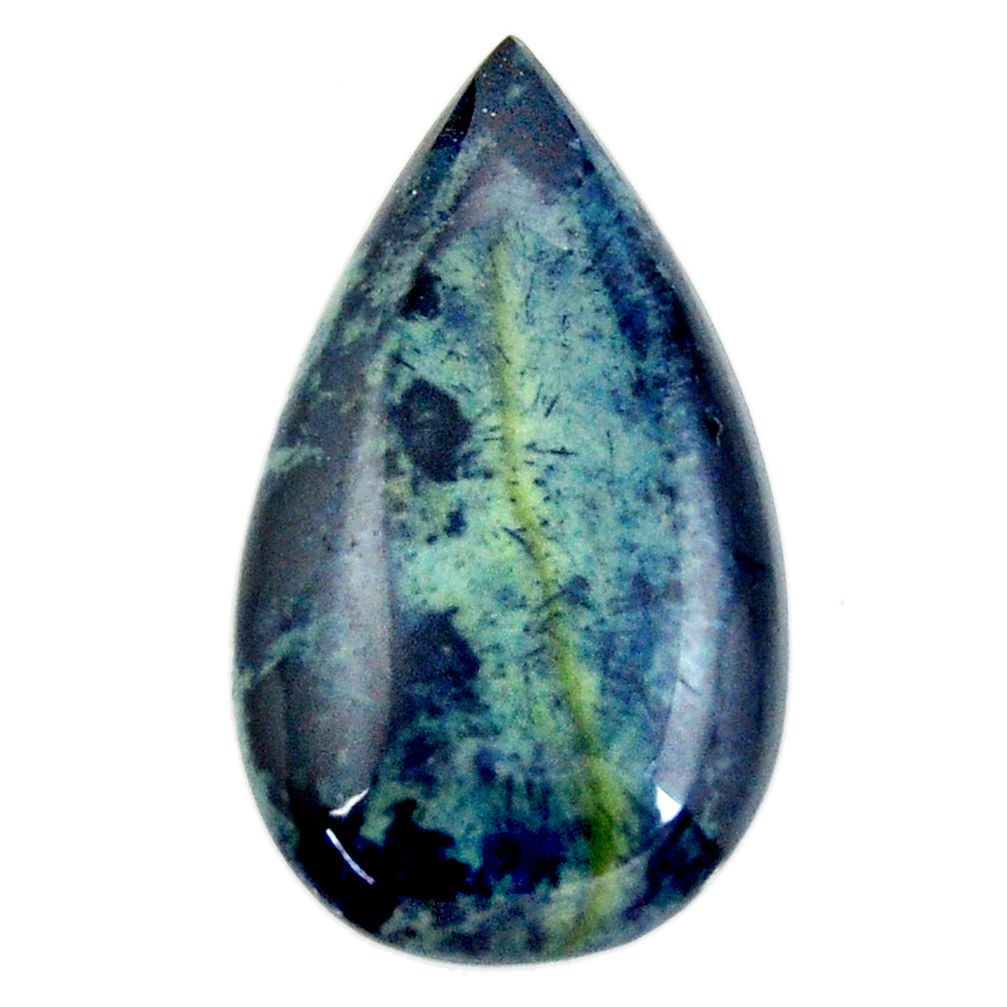 Natural 15.10cts vivianite blue cabochon 31x17 mm pear loose gemstone s16371
