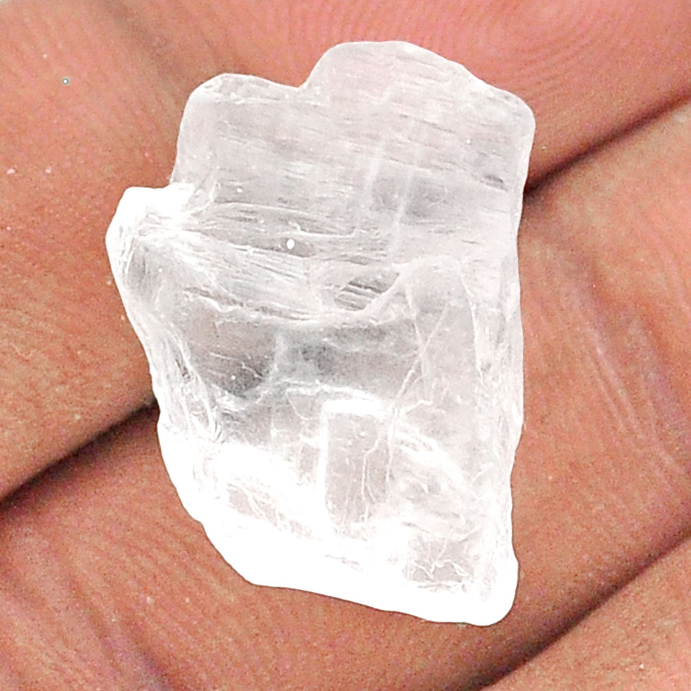 Natural 21.30cts white petalite rough 22x16 mm fancy loose gemstone s25910