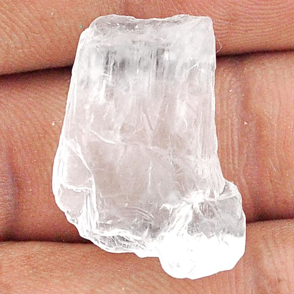 Natural 18.25cts white petalite rough 25x16 mm fancy loose gemstone s25894