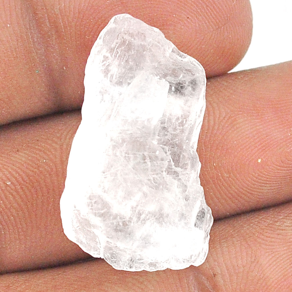 Natural 25.35cts white petalite rough 29x17 mm fancy loose gemstone s25880