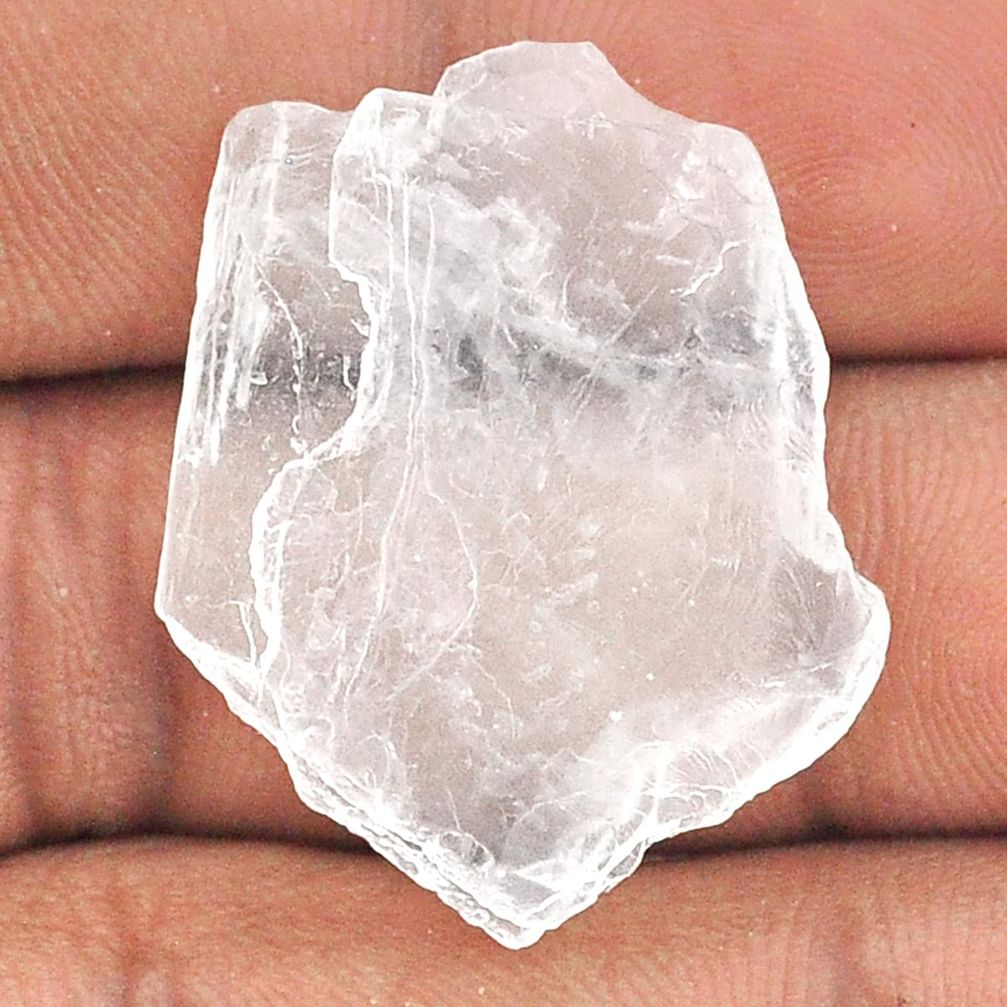 Natural 25.15cts white petalite rough 30x25 mm fancy loose gemstone s25887