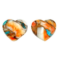 23.45cts pair spiny oyster arizona turquoise 18x16.5mm loose gemstone s16834