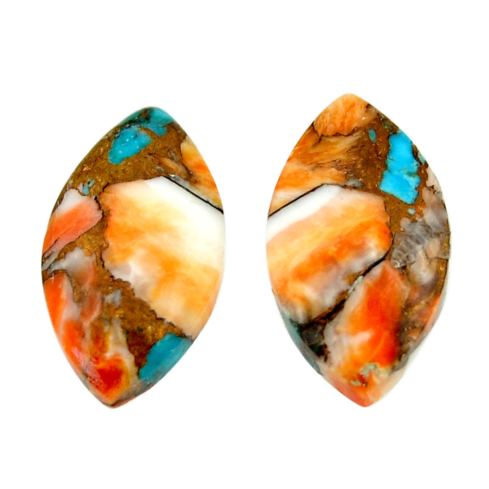 16.30cts pair spiny oyster arizona turquoise 20x11 mm loose gemstone s16806