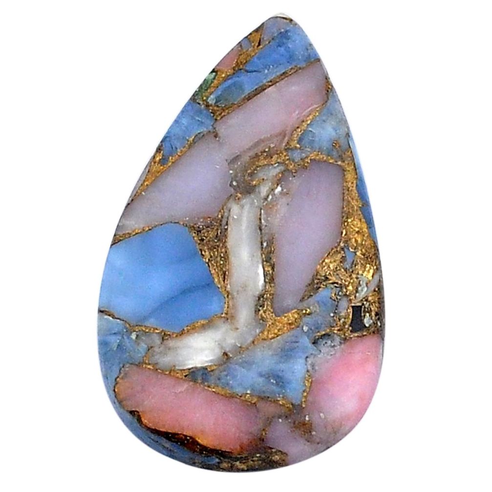 Pink opal in blue opal 30x17.5 mm loose gemstone s28238