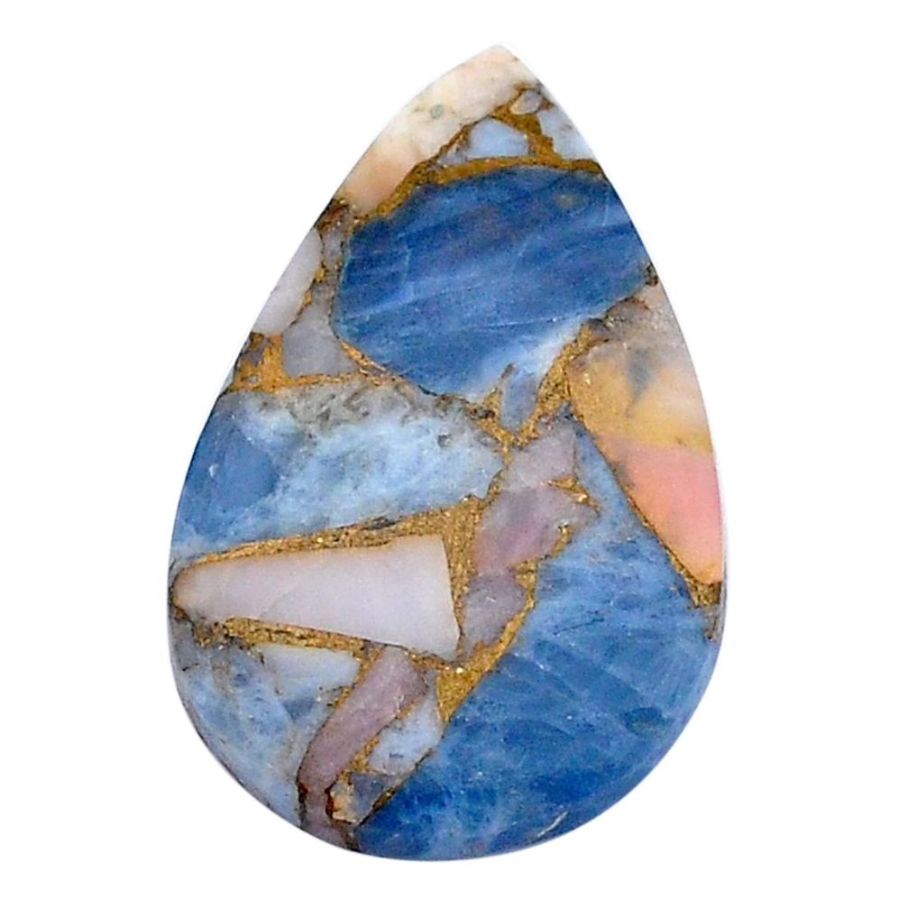 17.85cts pink opal in blue opal 31x19mm loose gemstone s28221